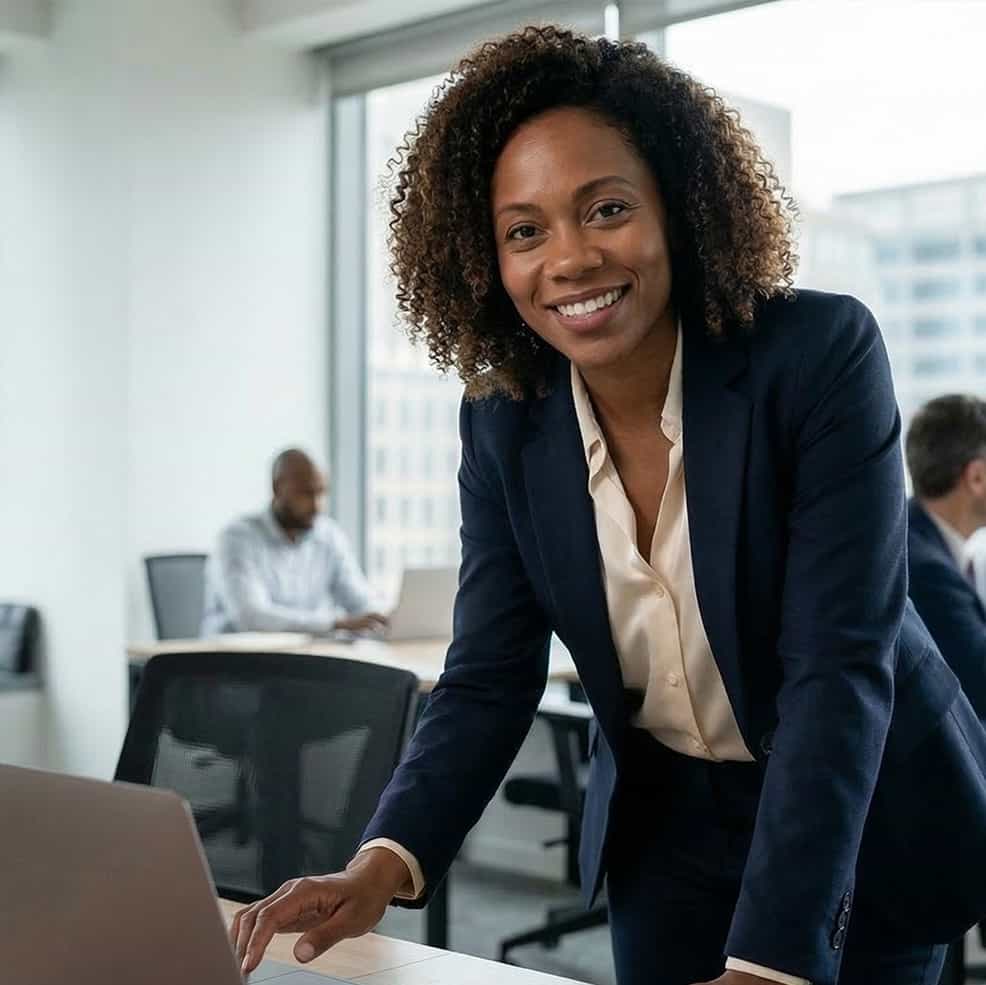 Business professional at work in a modern office